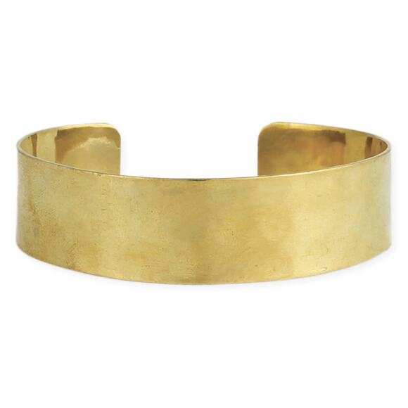 Gold Hammered Bracelet Cuff - Picture 2 of 2